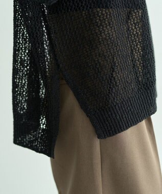 YECCA VECCA スラブメッシュルーズニット Black