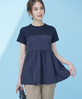 組曲 L 【接触冷感】ビスチェレイヤードTシャツ ブラック系