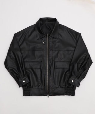 WEGO 2WAYファー襟PUジャケット ブラック