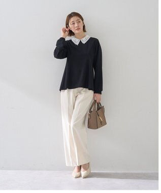 YECCA VECCA サイドベルテッドハイウエストパンツ Navy