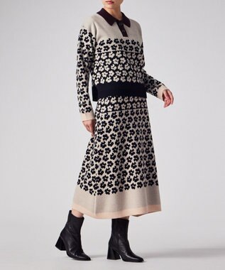 Paul Smith フラワージャカード ニットスカート エクリュ
