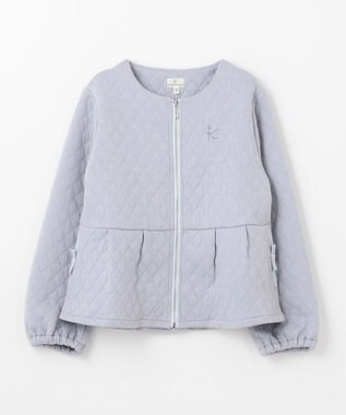 組曲 KIDS 【150-160㎝】ハートキルトジャガード アウター サックスブルー系