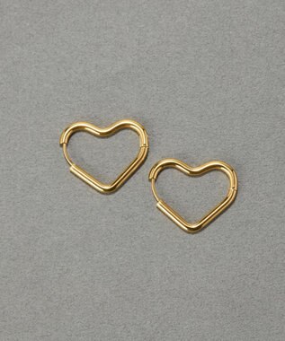 Phoebe 【金属アレルギー対応】グロウハートフープワンタッチピアス　ゴールド/ステンレス ゴールド