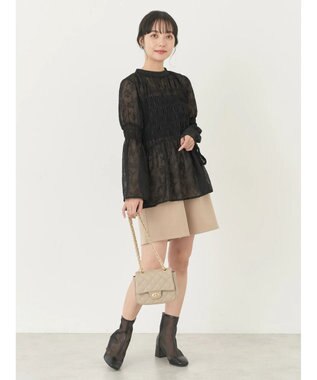 earth music&ecology ジャガードシャーリングプルオーバー Black