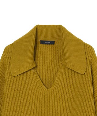JOSEPH 【洗える】ニューカーディガンステッチオープンネックニット Amber
