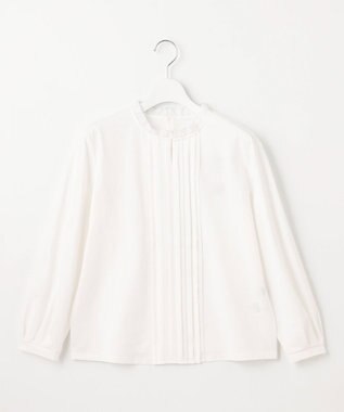 J.PRESS LADIES S 【吸水速乾】プレーティングジャージー フリル襟 カットソー ホワイト系