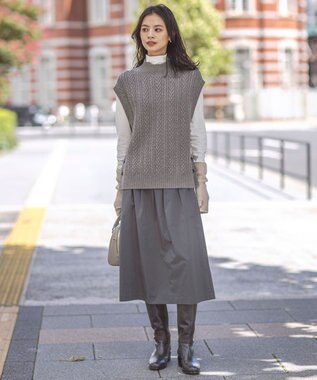 J.PRESS LADIES ウールジャージー  タートルネック カットソー ホワイト系