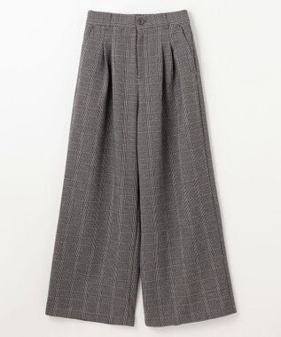 ANY 【洗濯機可/ウエストゴム】ウーリッシュ２タックワイドパンツ グレンチェック