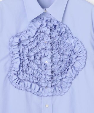 組曲 S 【組曲×setsuko sagittaire】フラワーフリルシャーティング ブラウス ベビーブルー系