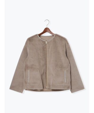 Te chichi リバーシブルファームートンブルゾン モカ