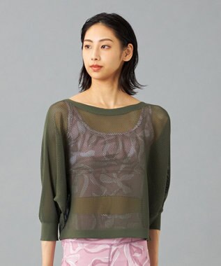 Chacott 【ノーソーイングニット】7分袖メッシュニットTシャツ