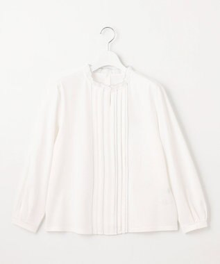 J.PRESS LADIES S 【吸水速乾】プレーティングジャージー フリル襟 カットソー ホワイト系1