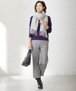 J.PRESS LADIES カシミヤ リバーシブル ヘリンボーン ストール ライトグレー系