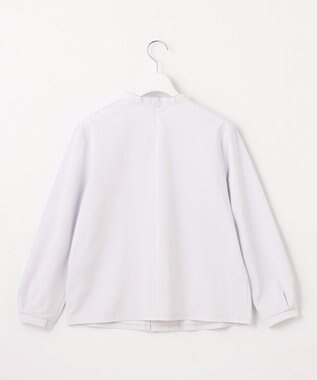 J.PRESS LADIES S 【吸水速乾】プレーティングジャージー フリル襟 カットソー ライトグレー系