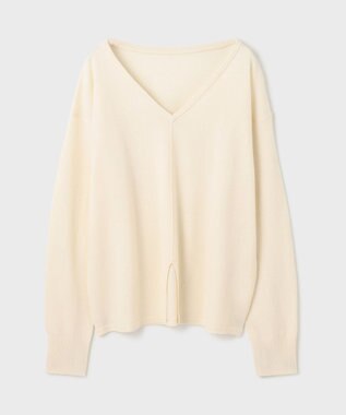 GRACE CONTINENTAL ウールVネックニットトップ ホワイト
