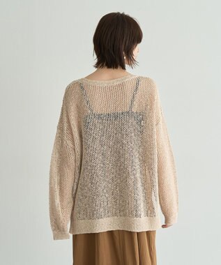 YECCA VECCA スラブメッシュルーズニット Ivory