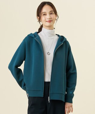 J.PRESS LADIES L 【季節の変わり目に】ダンボールジャージー ジップアップ パーカー