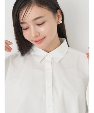 earth music&ecology ドロストヘムショートシャツ Off White