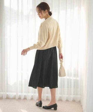 Feroux 【洗える】ビジューボタン2WAY カーディガン クリーム系