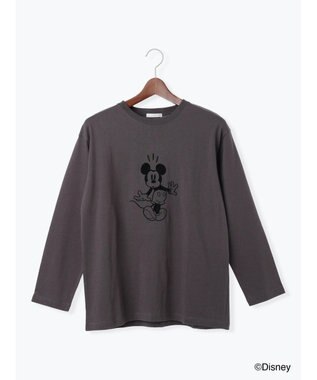 Te chichi 【Disney】ミッキー/フロッキープリントロンT チャコールグレー