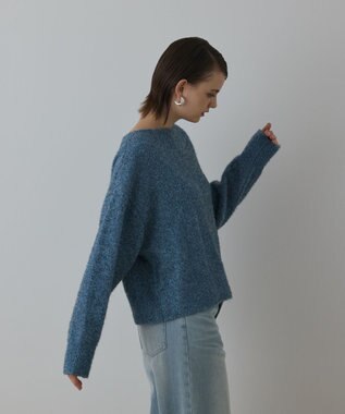 GRACE CONTINENTAL グリッターニットトップ ブルー