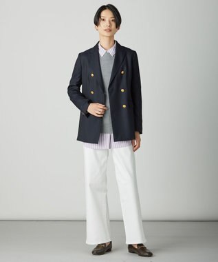 J.PRESS LADIES オックス ダブル テーラードジャケット ネイビー系