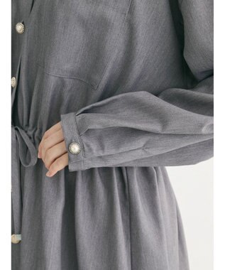 Green Parks ・ＥＬＥＮＣＡＲＥ　ＤＵＥ　Ｖネックイロイロ釦ワンピース Gray Mixture