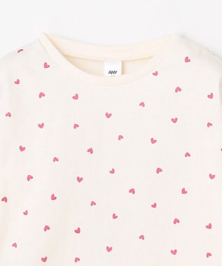 ANY KIDS 【一部店舗/WEB限定】【綿100%】プリント 長袖Tシャツ エクリュ×ハート