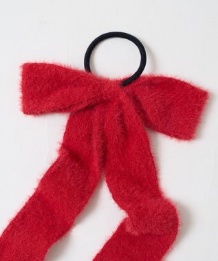 WEGO Lシャギーニットリボンゴム レッド