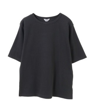 AMERICAN HOLIC 抗菌防臭リブ5分袖カットプルオーバー Charcoal Gray