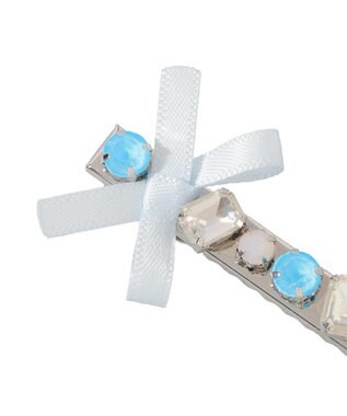 Maison de FLEUR ブルーマニアビジューリボン２セットピン Light Blue