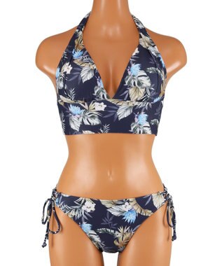 San-ai Resort（三愛水着楽園） ナチュラルだけどしっかり盛れる【ナチュラルアップブラ】　ノンワイヤービキニ　7M・9M　【San-ai Resort（サンアイリゾート）】 ネイビー