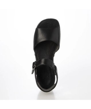 ing <ing>【WEB限定】【サスティナブル】ウエッジヒールレザーサンダル ブラック
