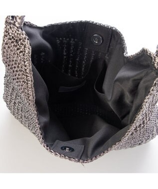 UNBILLION カシュカシュ cachecache / メタリックコード柄編みワンハンドルトート ダークシルバー