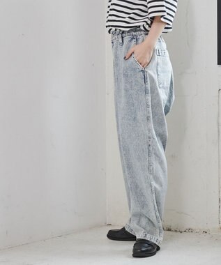 WEGO ケミカルバギーパンツ デニム淡加工色