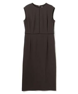 BEIGE， 【セットアップ対応】CINDY / 配色ライン クルーネックドレス Brown ×Black