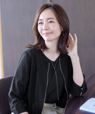 Tiaclasse シアーラウンドネックブルゾン