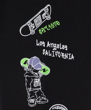 WEGO 【ユニセックス着用ITEM】別注VISIONグラフィックスリーブプリントT（LS） ブラック