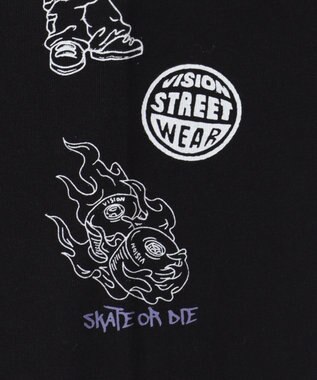 WEGO 【ユニセックス着用ITEM】別注VISIONグラフィックスリーブプリントT（LS） ブラック