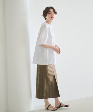 #Newans 【イージーケア】ラグランスリーブステッチブラウス ホワイト系