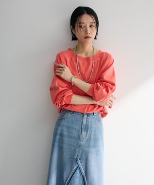 Green Parks ピグメントボートネックプルオーバー Pink