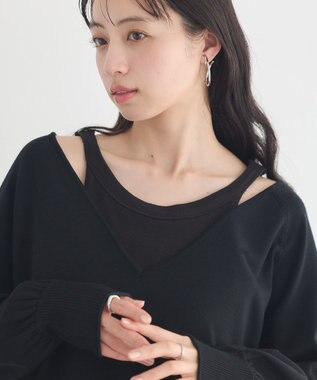 earth music&ecology アメスリテレコタンクトップ Black