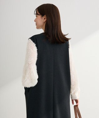 Green Parks 　ダンボールスキッパージャンパースカート Gray Mixture