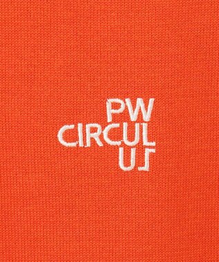 PW CIRCULUS 【WOMEN】【洗える】ロゴ ラグランスリーブ クルーネック ニット オレンジ系
