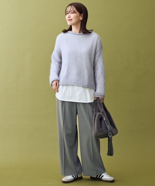 ANY レーシーネットニット ライトブルー