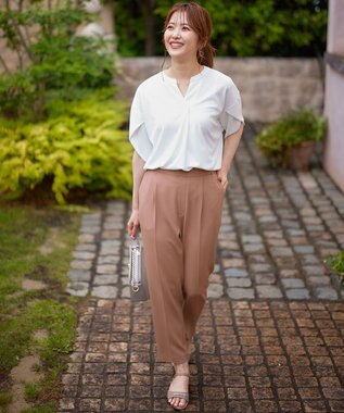 ANY SIS L 【接触冷感＆UVカット】サラキレイ テーパードパンツ テラコッタ