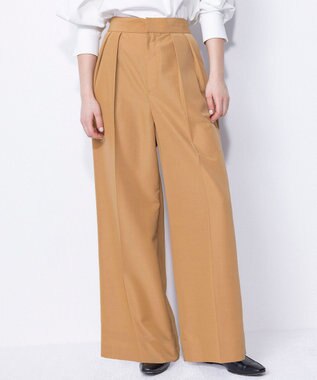 NAVE 【ReNAVE・セットアップ可/撥水加工/防シワ/ウエストゴム】ポリエステルタッサー パンツ キャメル系