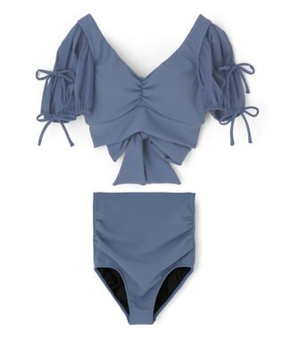 San-ai Resort（三愛水着楽園） 【San-ai Resort×PEACH JOHNコラボ】【ナイスバディ水着】パフスリーブワイヤービキニ　9M・11L　【San-ai Resort（サンアイリゾート）】 ブルー