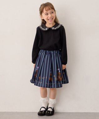 ANY KIDS 音符ブラウス ブラック