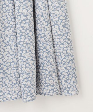 Feroux 【洗える】フラワープリントドロスト ワンピース スカイブルー系